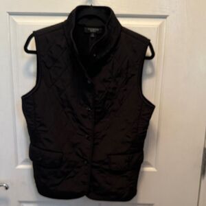 Talbots Black Quilted Vest